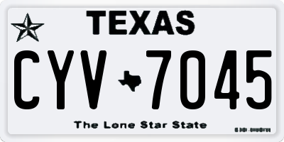 TX license plate CYV7045