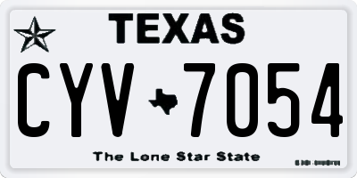 TX license plate CYV7054