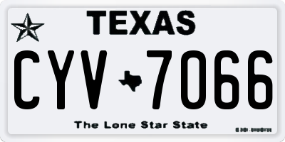TX license plate CYV7066