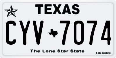 TX license plate CYV7074