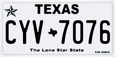 TX license plate CYV7076