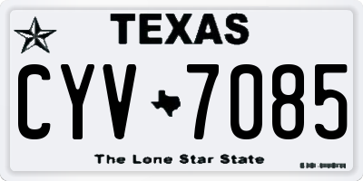 TX license plate CYV7085