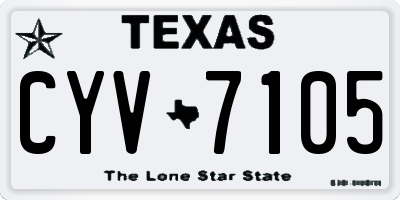 TX license plate CYV7105