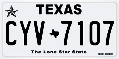 TX license plate CYV7107