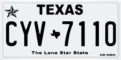 TX license plate CYV7110