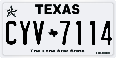 TX license plate CYV7114