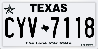 TX license plate CYV7118