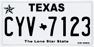 TX license plate CYV7123
