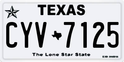 TX license plate CYV7125