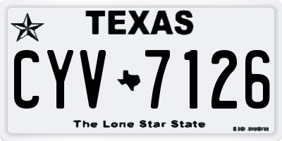 TX license plate CYV7126