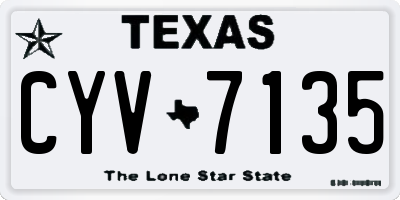TX license plate CYV7135