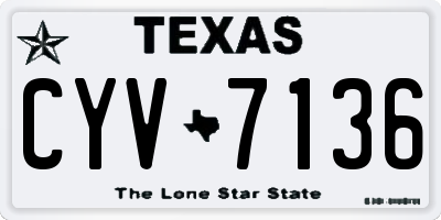 TX license plate CYV7136