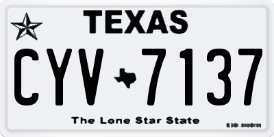 TX license plate CYV7137