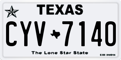 TX license plate CYV7140