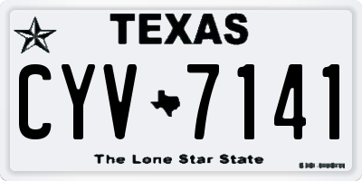 TX license plate CYV7141