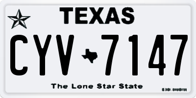 TX license plate CYV7147