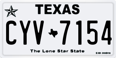 TX license plate CYV7154