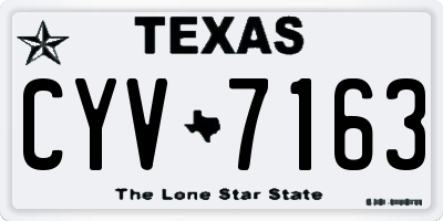 TX license plate CYV7163