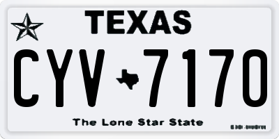 TX license plate CYV7170