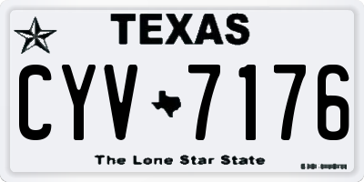 TX license plate CYV7176