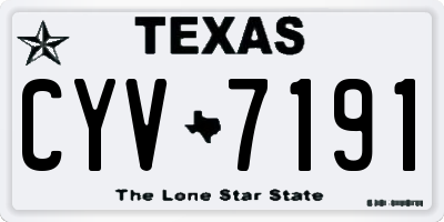 TX license plate CYV7191