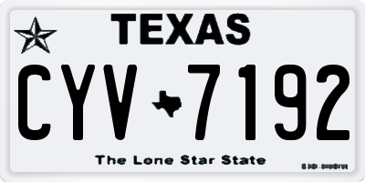 TX license plate CYV7192