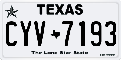 TX license plate CYV7193