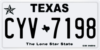 TX license plate CYV7198