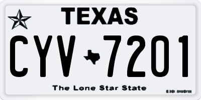 TX license plate CYV7201
