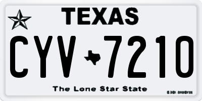 TX license plate CYV7210