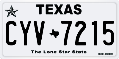 TX license plate CYV7215