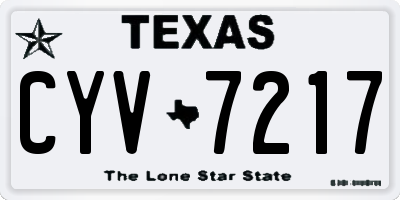 TX license plate CYV7217