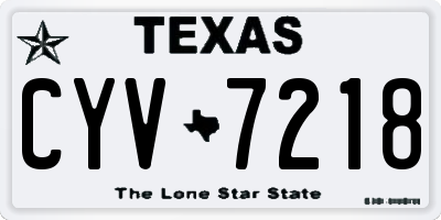 TX license plate CYV7218