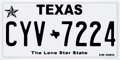 TX license plate CYV7224