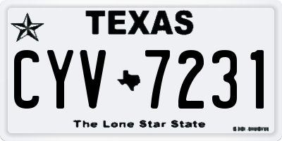 TX license plate CYV7231
