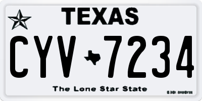 TX license plate CYV7234