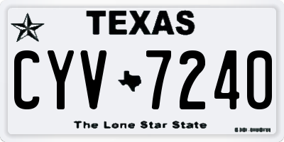 TX license plate CYV7240