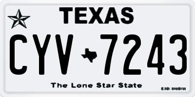 TX license plate CYV7243