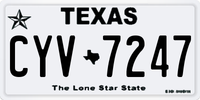 TX license plate CYV7247