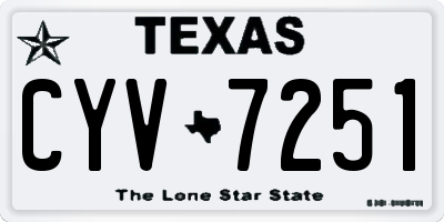 TX license plate CYV7251