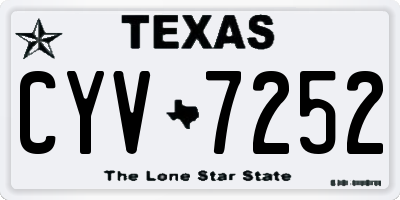 TX license plate CYV7252