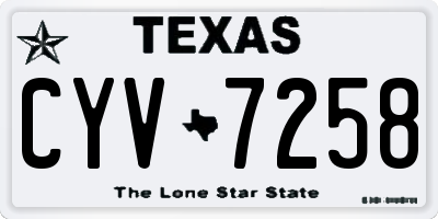 TX license plate CYV7258
