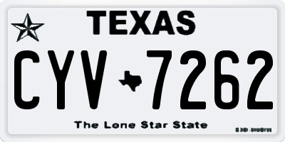 TX license plate CYV7262