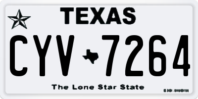 TX license plate CYV7264
