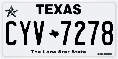 TX license plate CYV7278