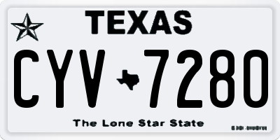 TX license plate CYV7280
