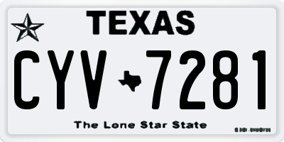 TX license plate CYV7281
