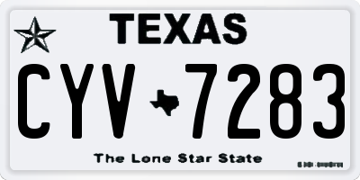 TX license plate CYV7283