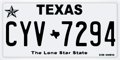 TX license plate CYV7294