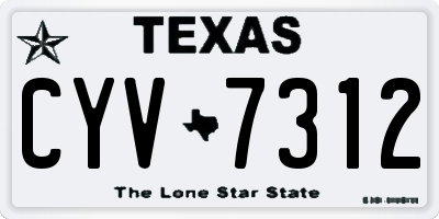 TX license plate CYV7312